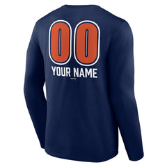 Houston Astros Personalized Name & Number Fastball Long Sleeve T-Shirt - Navy