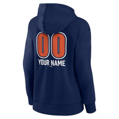 Houston Astros Women's Personalized Name & Number Fastball Pullover Hoodie - Navy