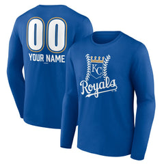 Kansas City Royals Personalized Name & Number Fastball Long Sleeve T-Shirt - Royal