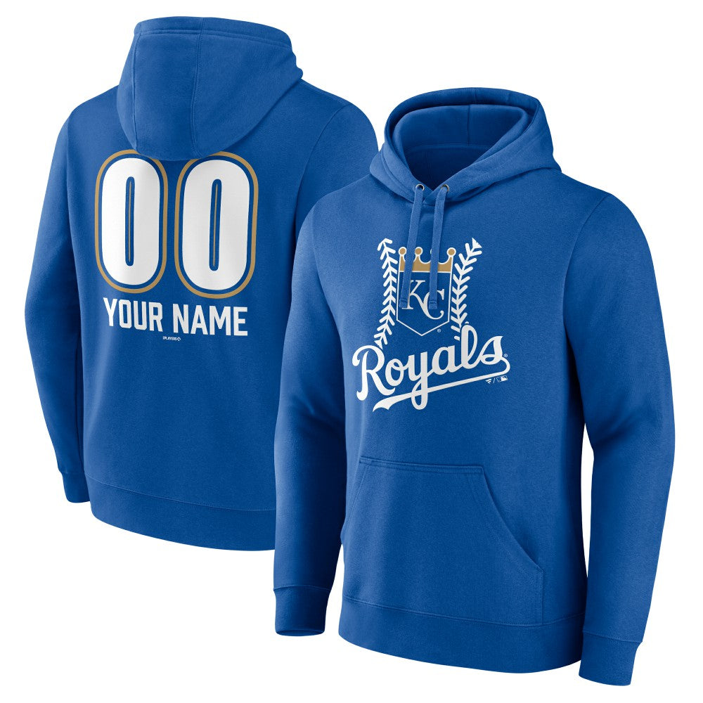 Kansas City Royals Personalized Name & Number Fastball Pullover Hoodie - Royal