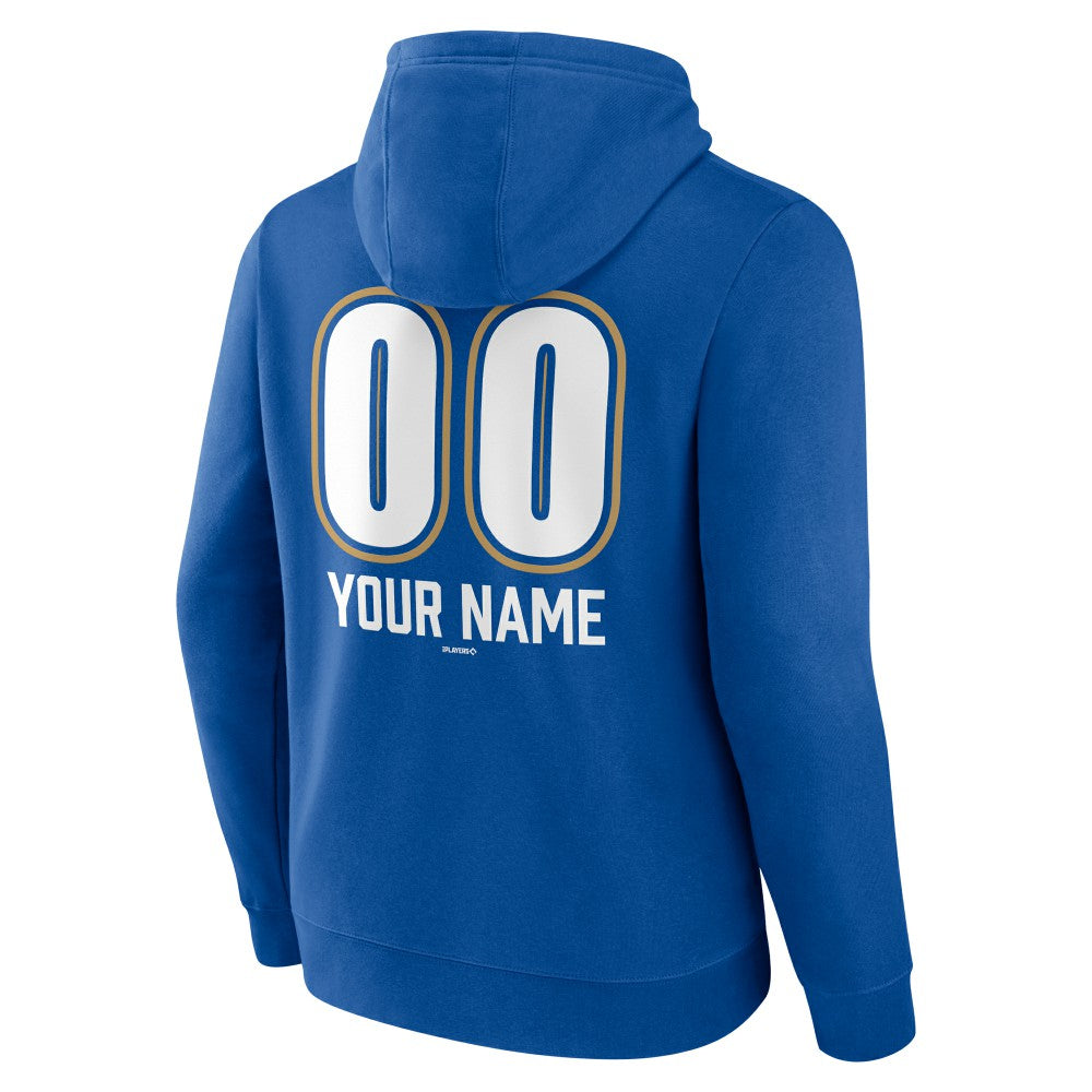 Kansas City Royals Personalized Name & Number Fastball Pullover Hoodie - Royal