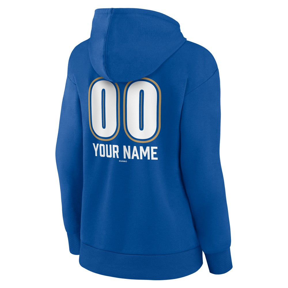 Kansas City Royals Women's Personalized Name & Number Fastball Pullover Hoodie - Royal