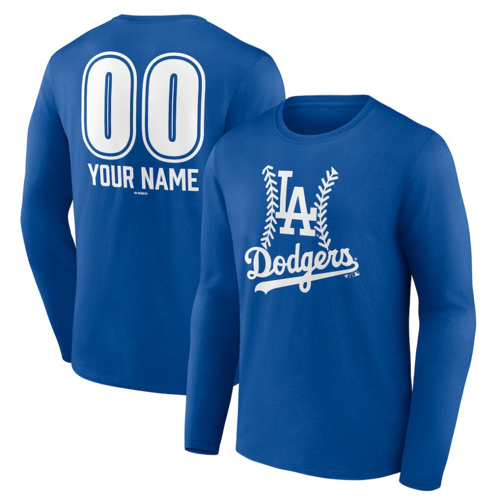 Los Angeles Dodgers Personalized Name & Number Fastball Long Sleeve T-Shirt - Royal