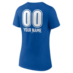 Los Angeles Dodgers Women's Personalized Name & Number Fastball V-Neck T-Shirt - Royal