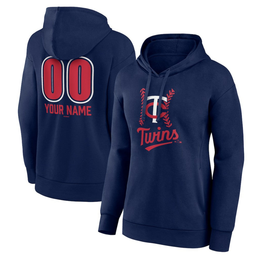 Minnesota Twins Women's Personalized Name & Number Fastball Pullover Hoodie - Navy