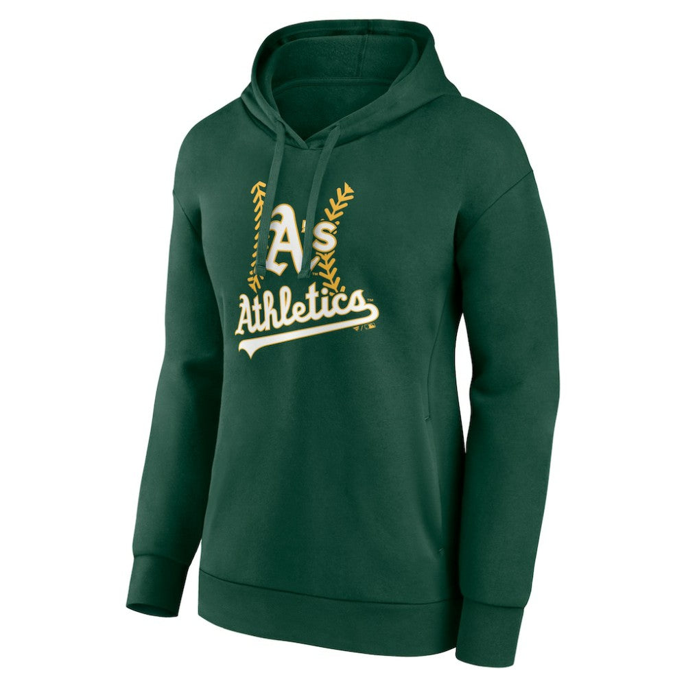 Athletics Women's Personalized Name & Number Fastball Pullover Hoodie - Green