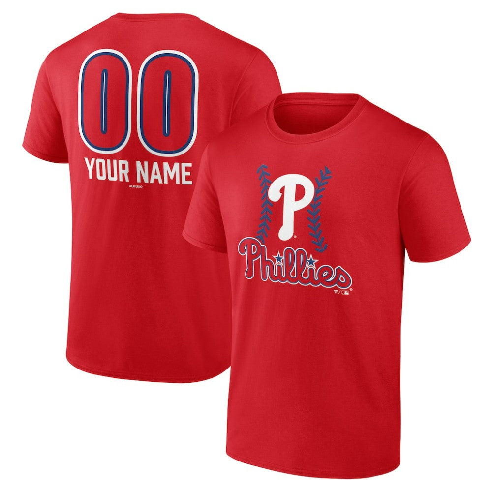 Philadelphia Phillies Personalized Name & Number Fastball T-Shirt - Red
