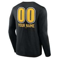 Pittsburgh Pirates Personalized Name & Number Fastball Long Sleeve T-Shirt - Black