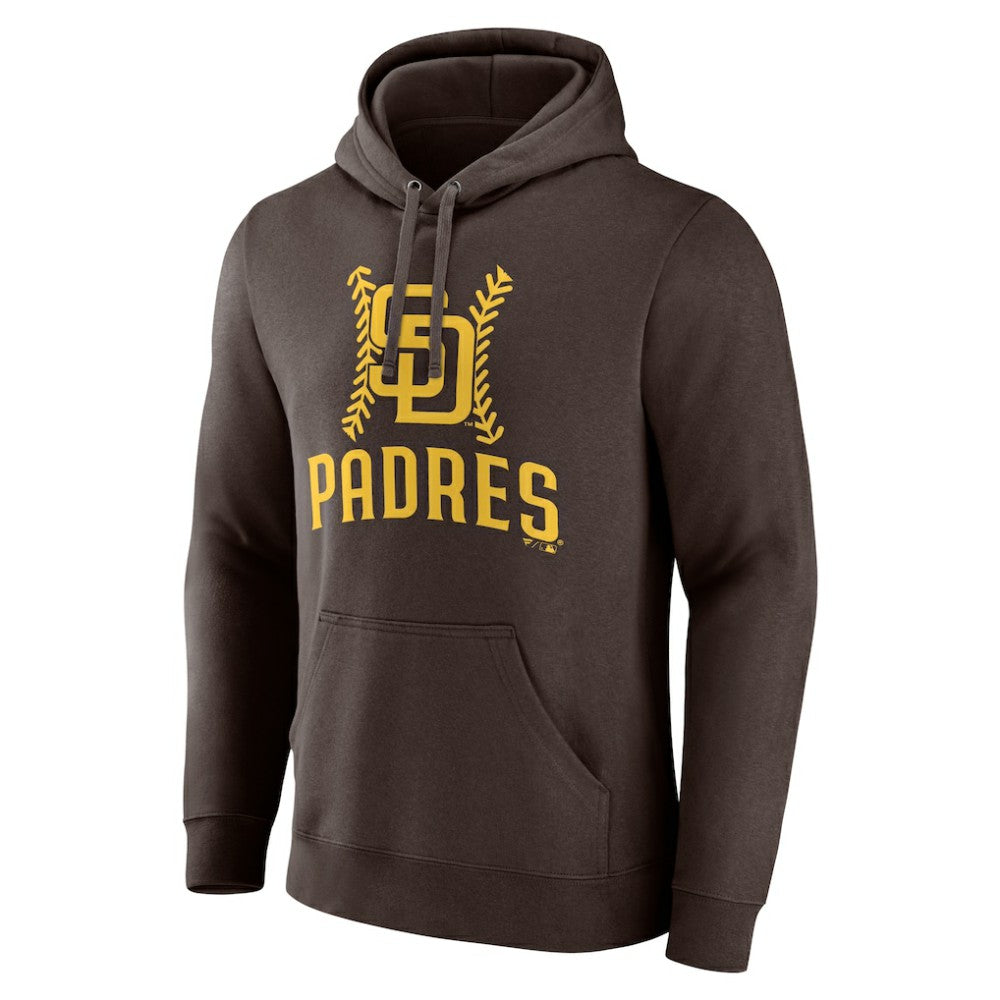 San Diego Padres Personalized Name & Number Fastball Pullover Hoodie - Brown