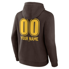 San Diego Padres Personalized Name & Number Fastball Pullover Hoodie - Brown