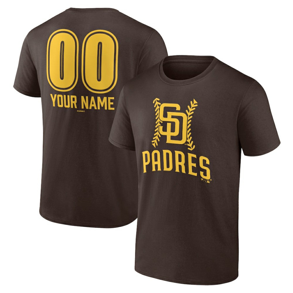 San Diego Padres Personalized Name & Number Fastball T-Shirt - Brown