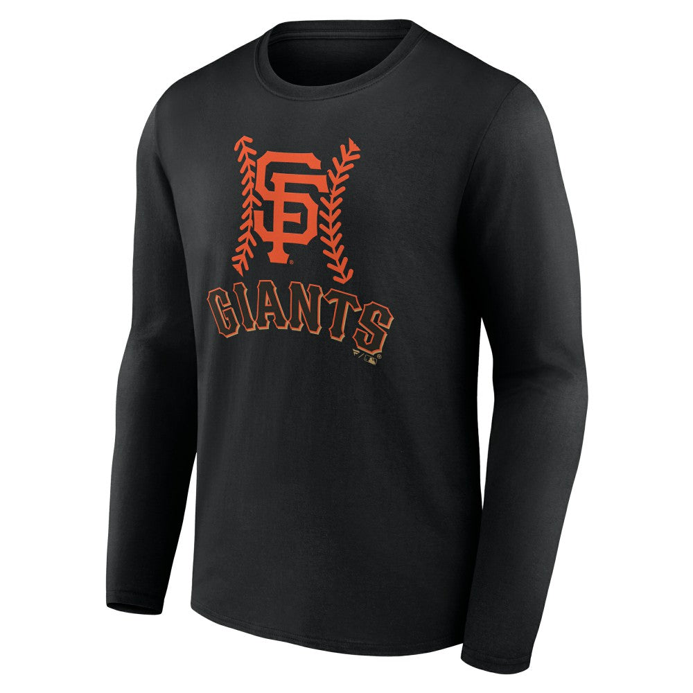 San Francisco Giants Personalized Name & Number Fastball Long Sleeve T-Shirt - Black