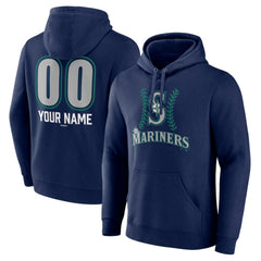 Seattle Mariners Personalized Name & Number Fastball Pullover Hoodie - Navy