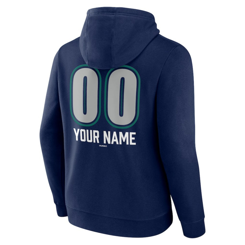 Seattle Mariners Personalized Name & Number Fastball Pullover Hoodie - Navy