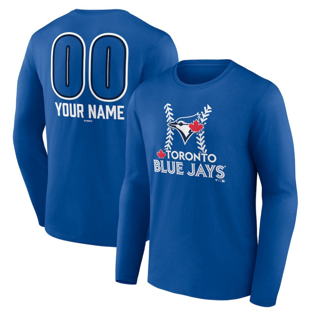 Toronto Blue Jays Personalized Name & Number Fastball Long Sleeve T-Shirt - Royal