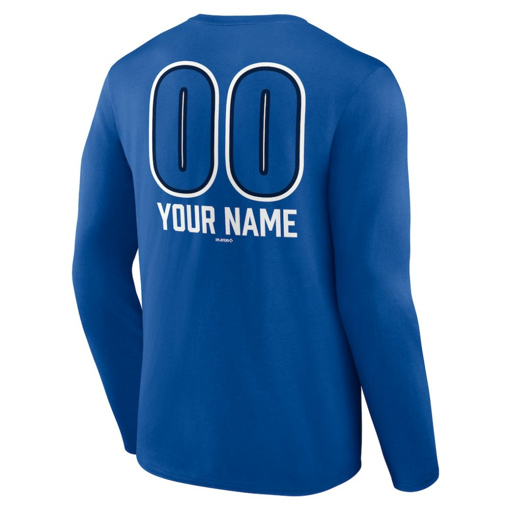 Toronto Blue Jays Personalized Name & Number Fastball Long Sleeve T-Shirt - Royal