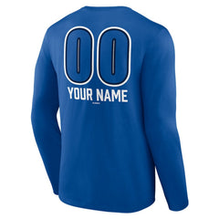 Toronto Blue Jays Personalized Name & Number Fastball Long Sleeve T-Shirt - Royal