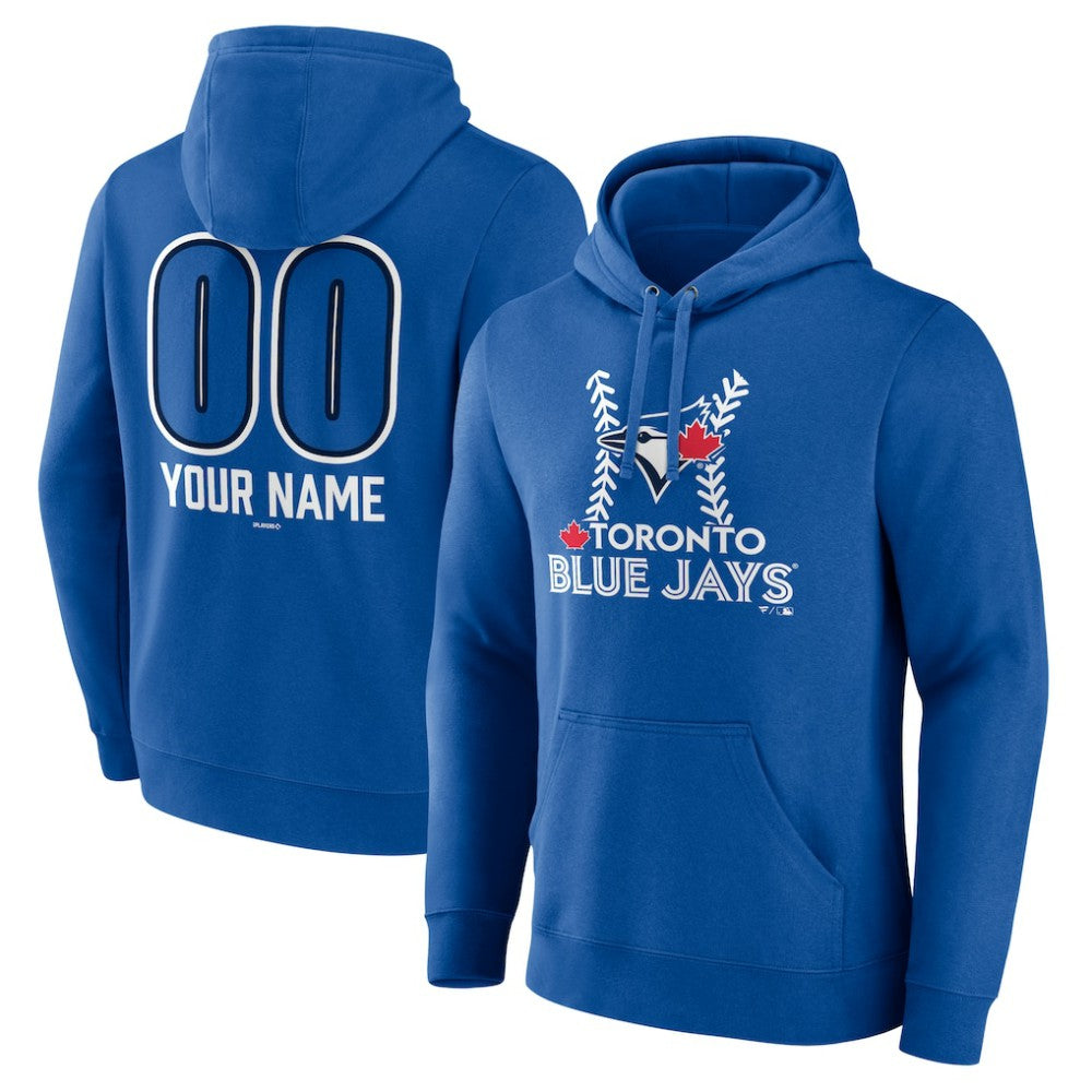 Toronto Blue Jays Personalized Name & Number Fastball Pullover Hoodie - Royal