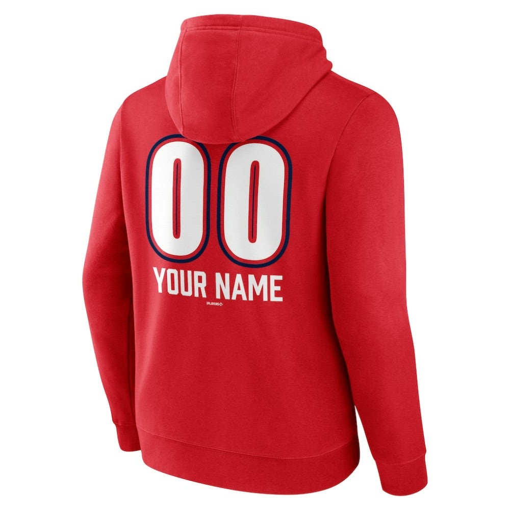 Washington Nationals Personalized Name & Number Fastball Pullover Hoodie - Red