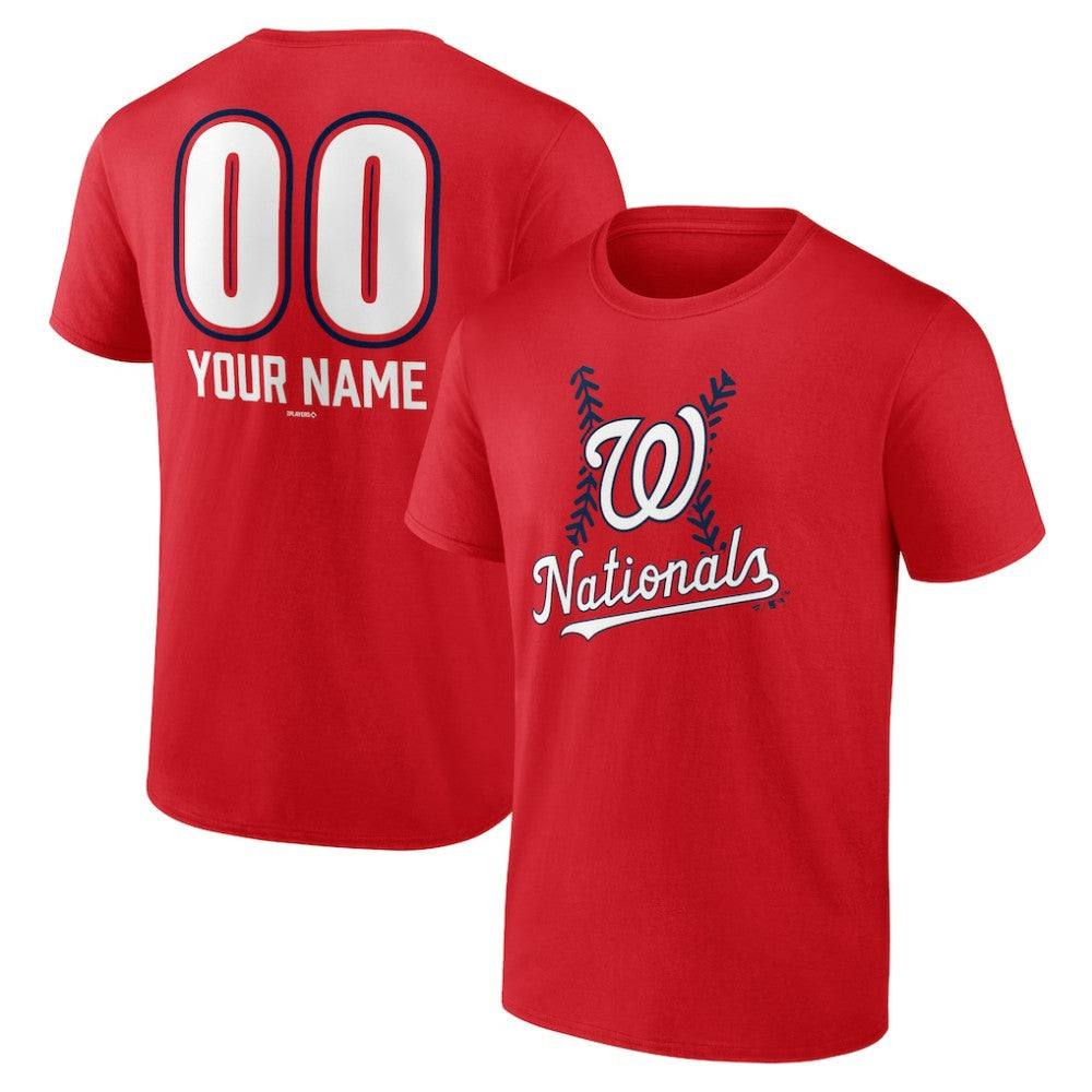 Washington Nationals Personalized Name & Number Fastball T-Shirt - Red