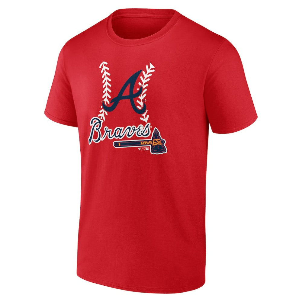 Atlanta Braves Personalized Name & Number Fastball T-Shirt - Red