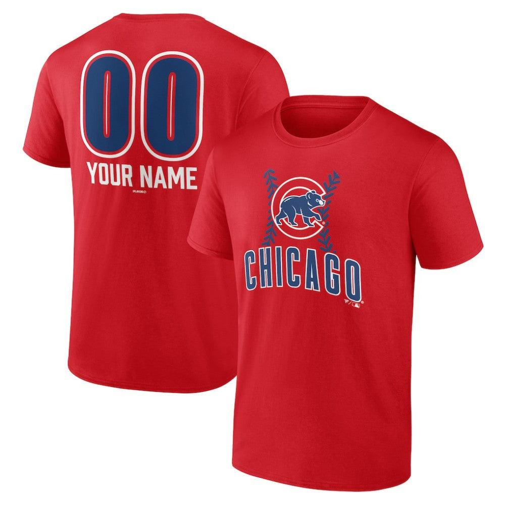 Chicago Cubs Personalized Name & Number Fastball T-Shirt - Red