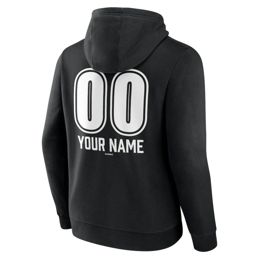 New York Yankees Personalized Name & Number Fastball Pullover Hoodie - Black