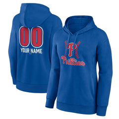 Philadelphia Phillies Women's Personalized Name & Number Fastball Pullover Hoodie - Royal