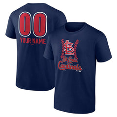 St. Louis Cardinals Personalized Name & Number Fastball T-Shirt - Navy