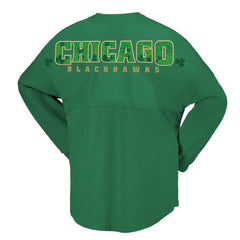 Chicago Blackhawks Fanatics Women's St. Patrick's Day Spirit Jersey T-Shirt Kelly Green