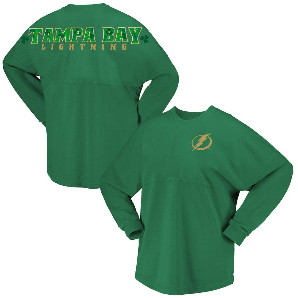 Tampa Bay Lightning Fanatics Women's St. Patrick's Day Spirit Jersey T-Shirt Kelly Green