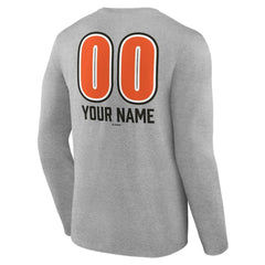 Baltimore Orioles Personalized Name & Number Fastball Long Sleeve T-Shirt - Gray