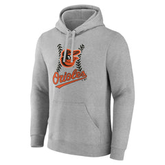 Baltimore Orioles Personalized Name & Number Fastball Pullover Hoodie - Gray
