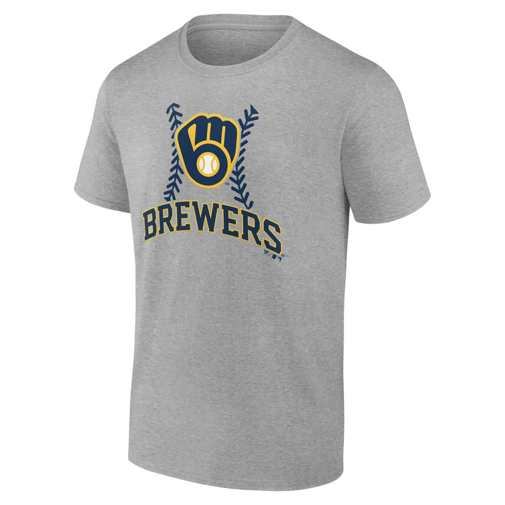 Milwaukee Brewers Personalized Name & Number Fastball T-Shirt - Heather Gray