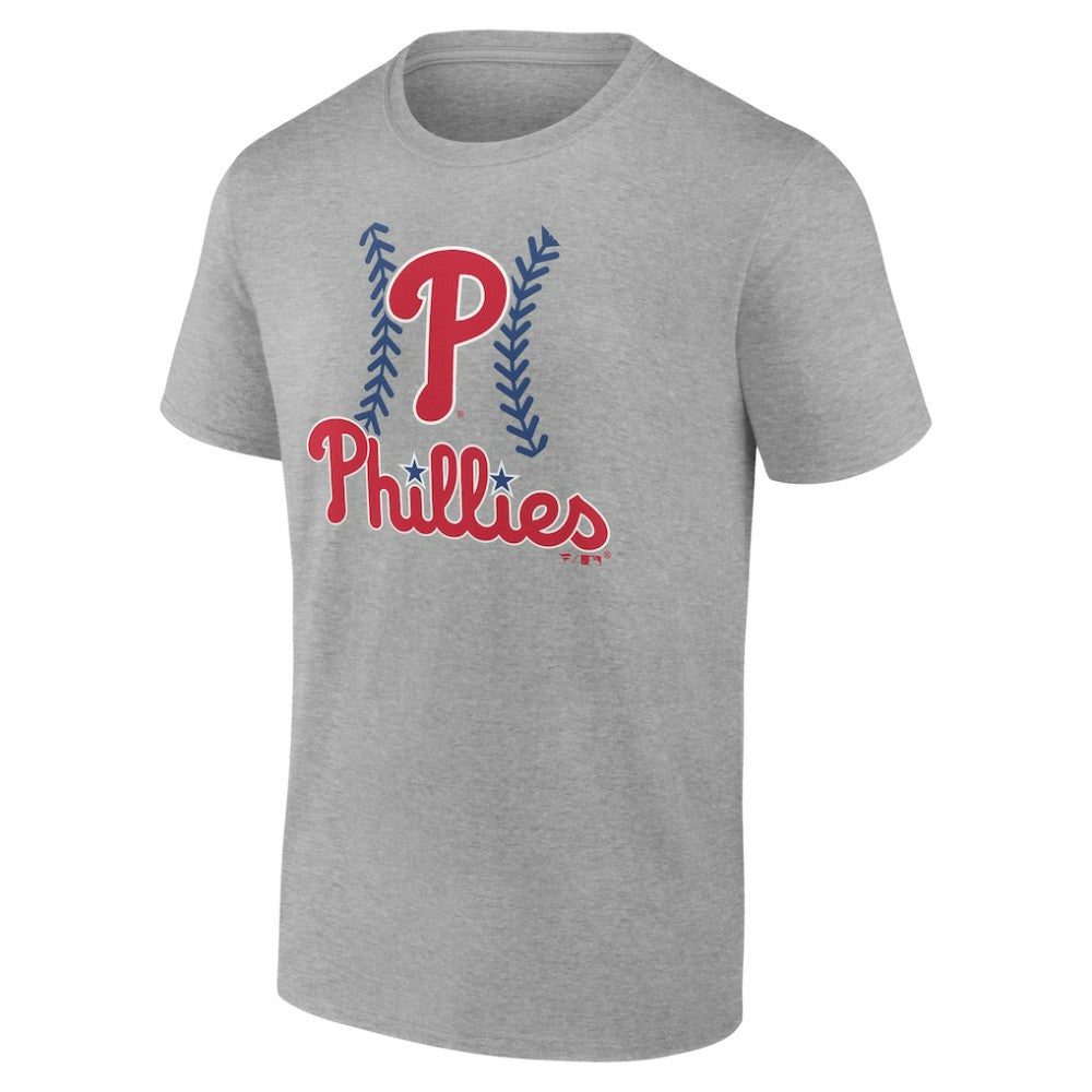 Philadelphia Phillies Personalized Name & Number Fastball T-Shirt - Heather Gray