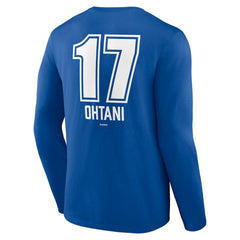 Shohei Ohtani Los Angeles Dodgers Fastball Player Name & Number Long Sleeve T-Shirt - Royal