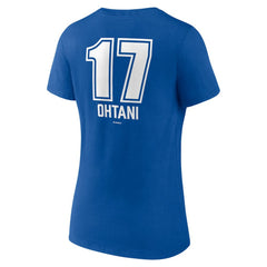 Shohei Ohtani Los Angeles Dodgers Women's Fastball Player Name & Number V-Neck T-Shirt - Royal