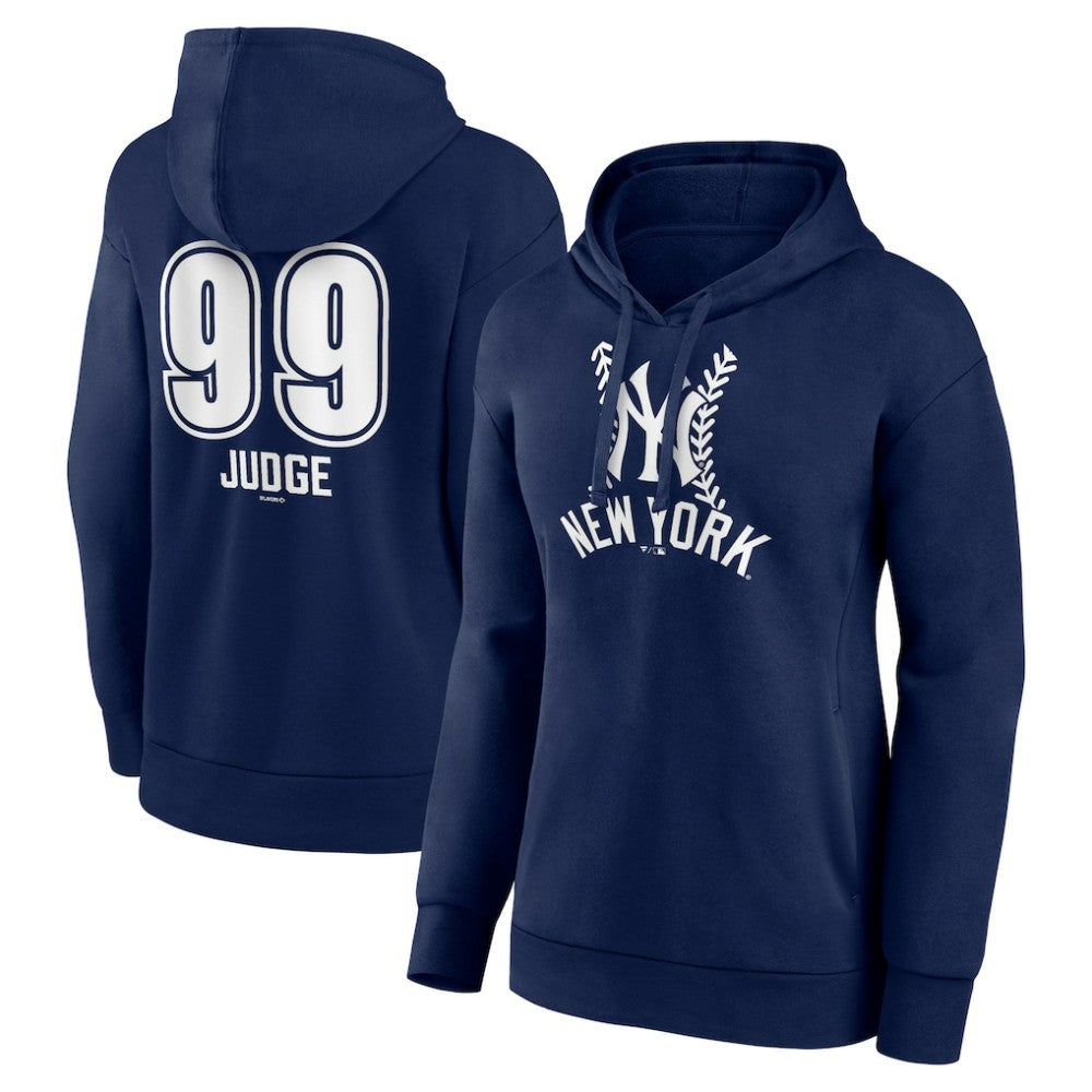 Aaron Judge New York Yankees Women's Fastball Player Name & Number Pullover Hoodie - Navy