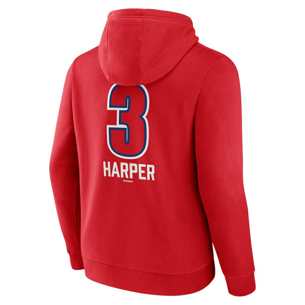Bryce Harper Philadelphia Phillies Fastball Player Name & Number Pullover Hoodie - Red