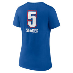 Corey Seager Texas Rangers Women's Fastball Player Name & Number V-Neck T-Shirt - Royal
