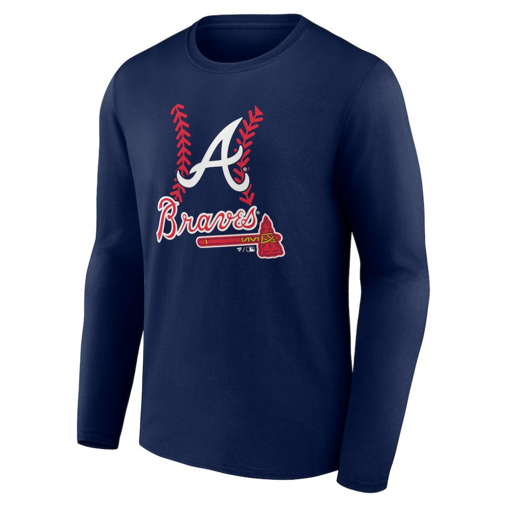Austin Riley Atlanta Braves Fastball Player Name & Number Long Sleeve T-Shirt - Navy