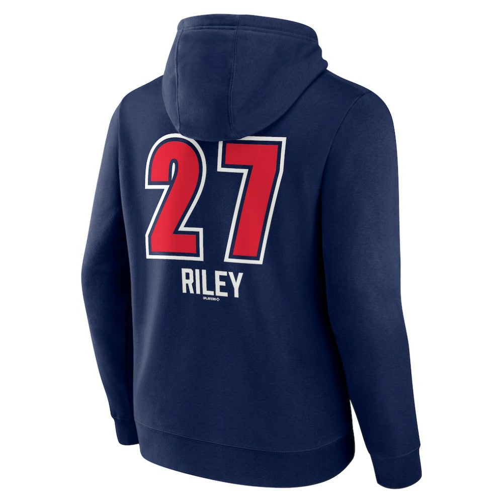 Austin Riley Atlanta Braves Fastball Player Name & Number Pullover Hoodie - Navy