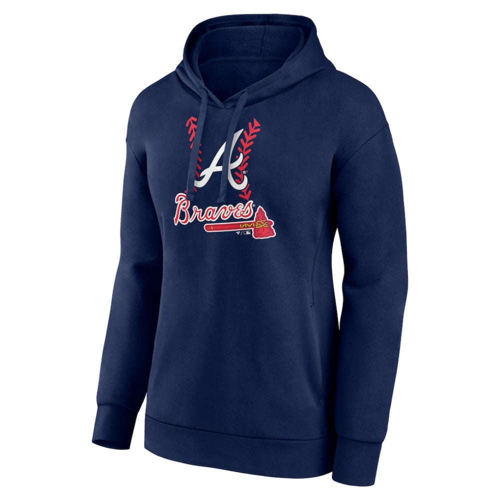 Austin Riley Atlanta Braves Women's Fastball Player Name & Number Pullover Hoodie - Navy