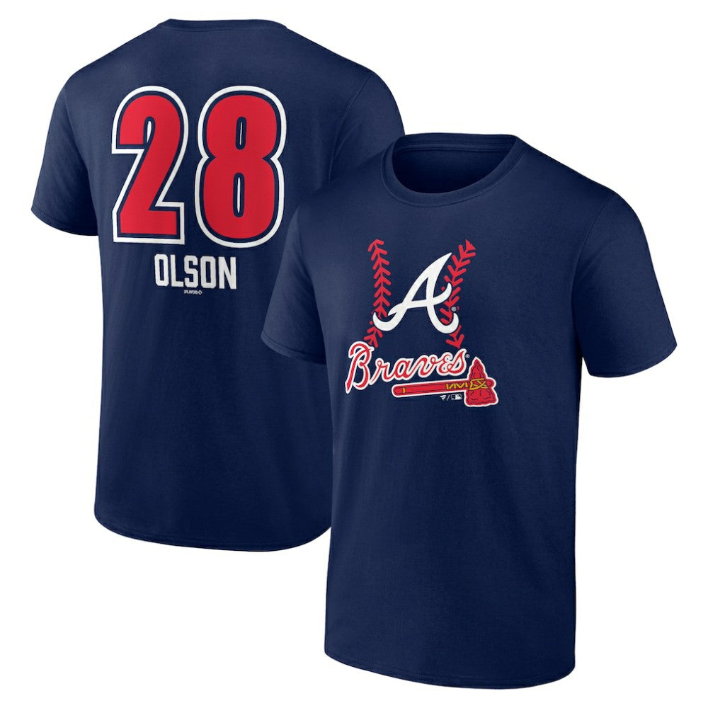 Matt Olson Atlanta Braves Fastball Player Name & Number T-Shirt - Navy