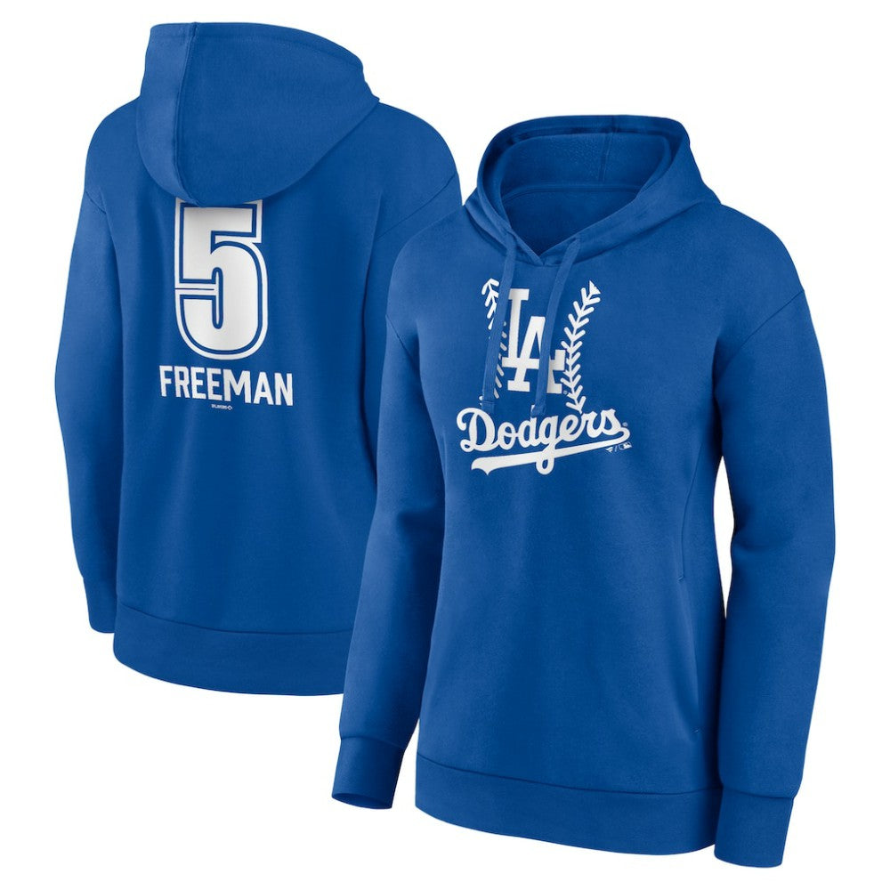 Freddie Freeman Los Angeles Dodgers Women's Fastball Player Name & Number Pullover Hoodie - Royal