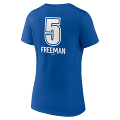 Freddie Freeman Los Angeles Dodgers Women's Fastball Player Name & Number V-Neck T-Shirt - Royal