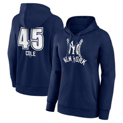 Gerrit Cole New York Yankees Women's Fastball Player Name & Number Pullover Hoodie - Navy