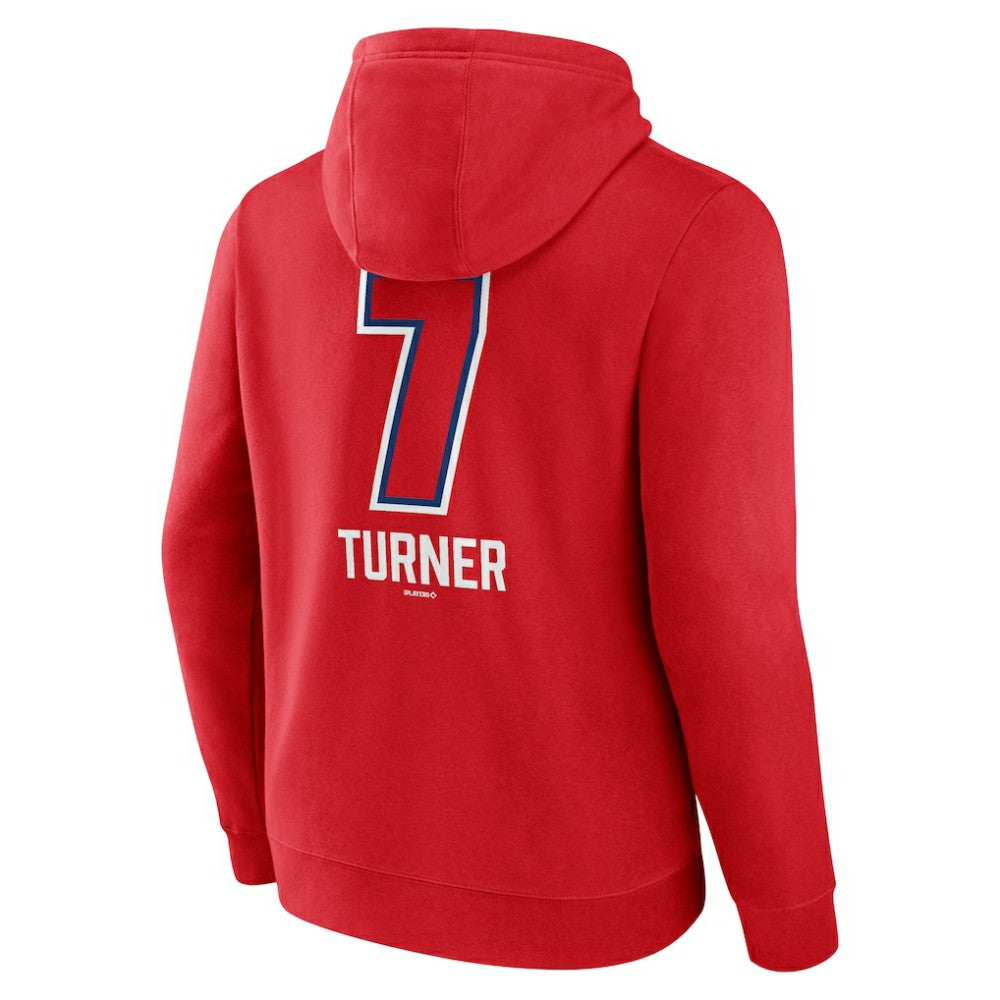Trea Turner Philadelphia Phillies Fastball Player Name & Number Pullover Hoodie - Red