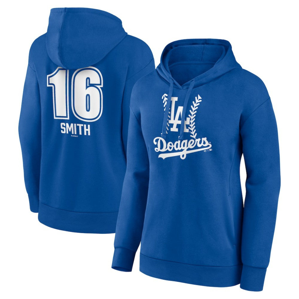 Will Smith Los Angeles Dodgers Women's Fastball Player Name & Number Pullover Hoodie - Royal