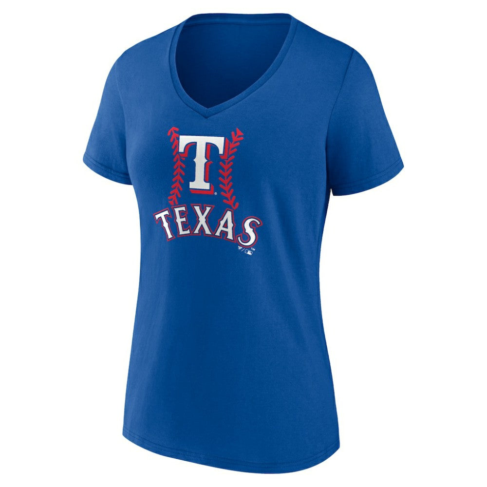 Josh Jung Texas Rangers Women's Fastball Player Name & Number V-Neck T-Shirt - Royal